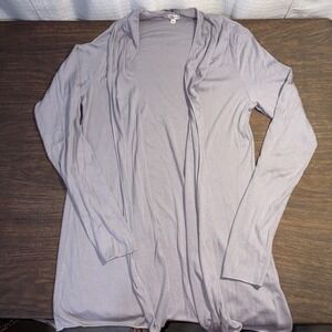 PJ Harlow Amelia Knit Open Front Cardigan Women's Large Lavender Cotton Modal